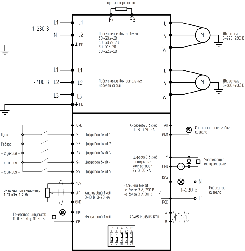 Частотный преобразователь INSTART SDI-G4.0-4B, 4кВт, 380В (8,5 А) SDI-G4.0-4B