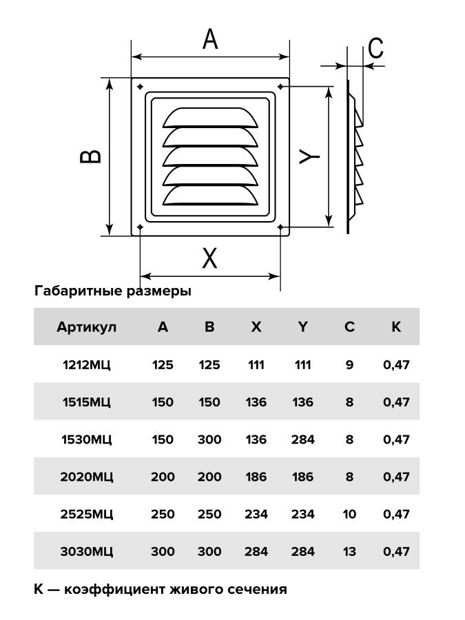 1515МЦ, Решетка вентиляционная вытяжная стальная с оцинкованным покрытием 150х150 1515МЦ