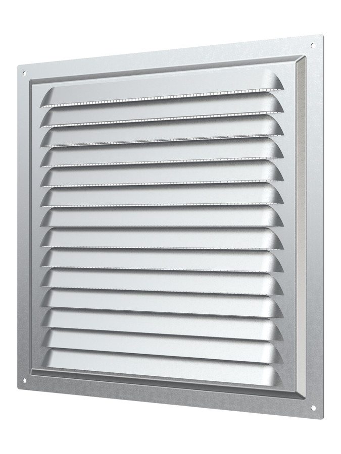 2525МЦ, Решетка вентиляционная вытяжная стальная с оцинкованным покрытием 250х250