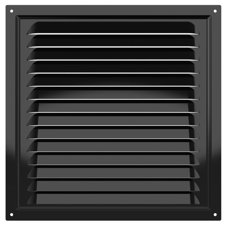2525МЭ Black, Решетка вентиляционная с покрытием полимерной эмалью 250х250, Черная 2525МЭ Black