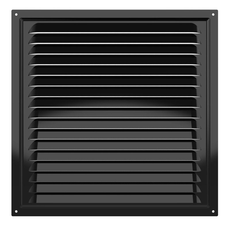 3030МЭ Black, Решетка вентиляционная с покрытием полимерной эмалью 300х300, Черная 3030МЭ Black