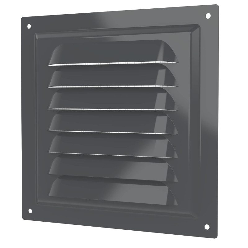 1515МЭ Gray, Решетка вентиляционная с покрытием полимерной эмалью 150х150, Серая 1515МЭ Gray