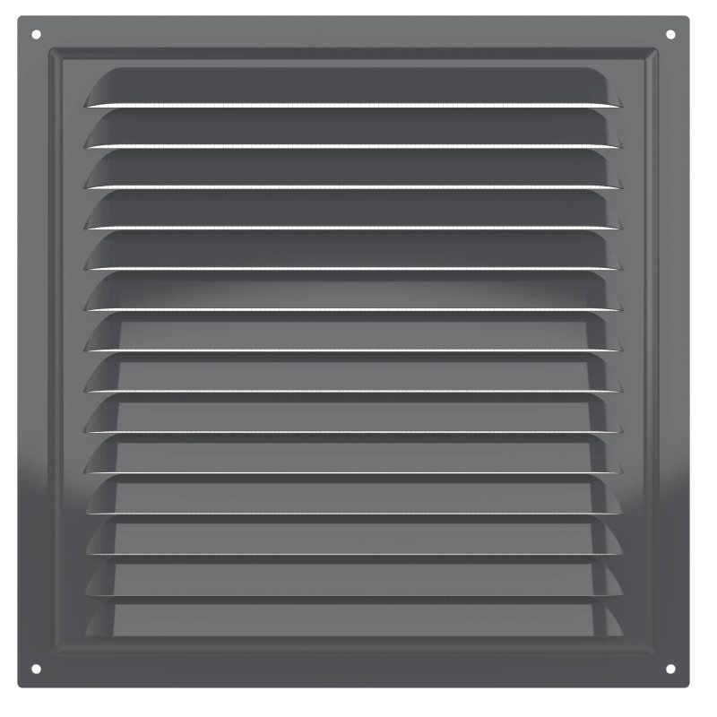 2525МЭ Gray, Решетка вентиляционная с покрытием полимерной эмалью 250х250, Серая 2525МЭ Gray