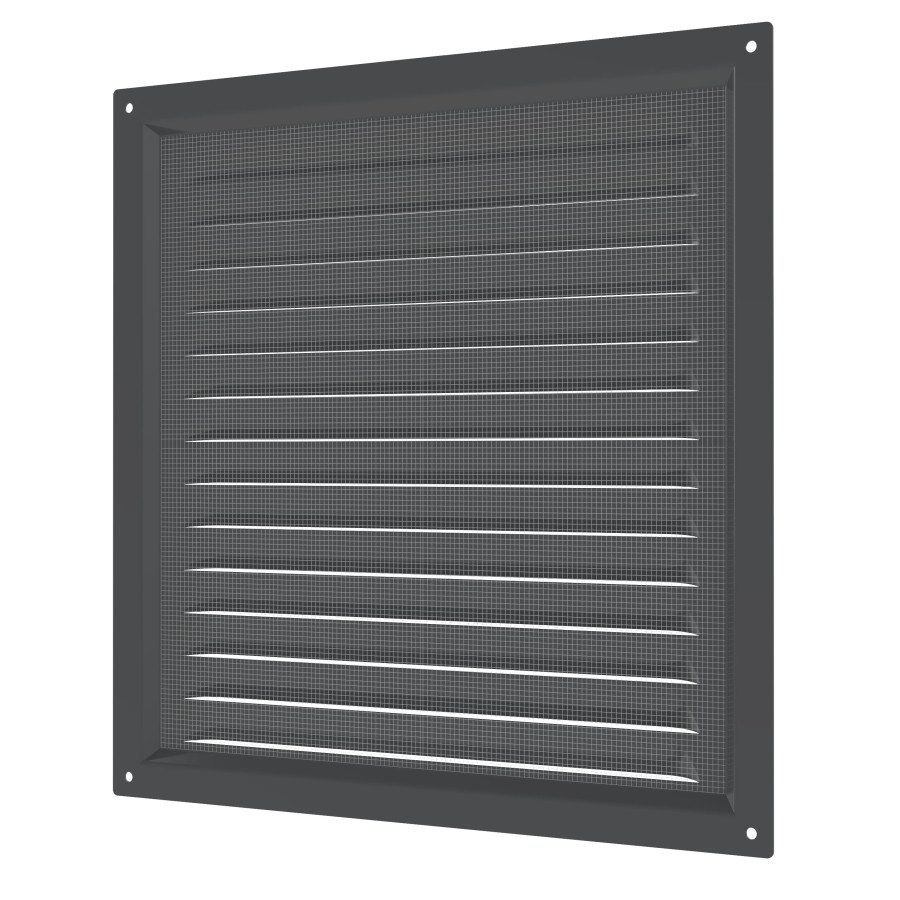 2525МЭ Gray, Решетка вентиляционная с покрытием полимерной эмалью 250х250, Серая 2525МЭ Gray