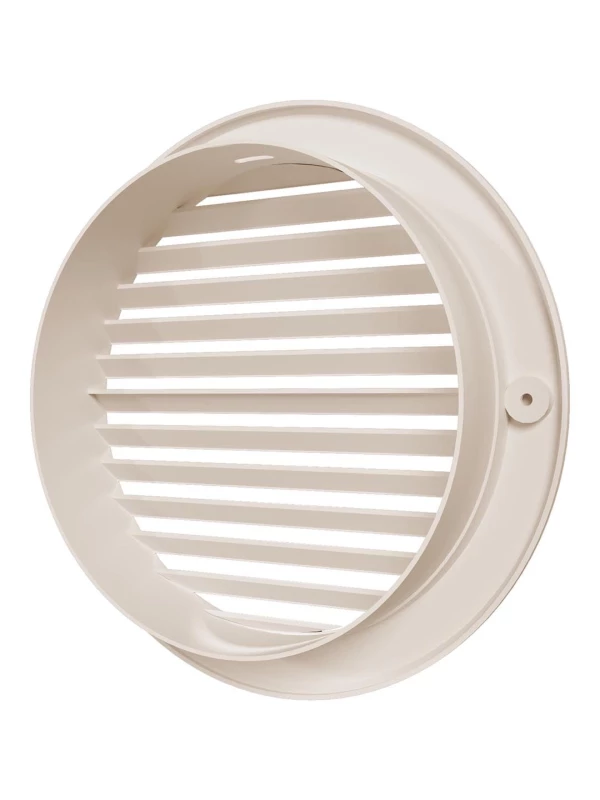 Решетка наружная вентиляционная круглая D200 с фланцем D150, ivory, 15РКН 15РКН ivory