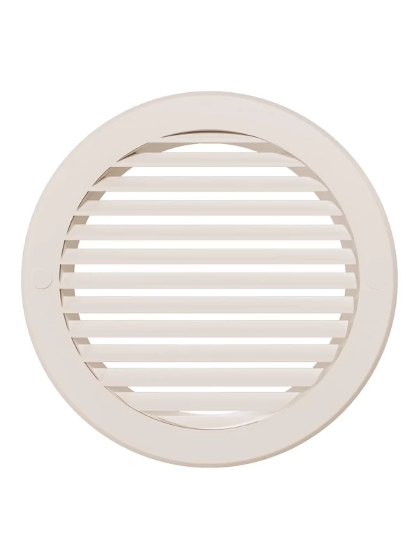 Решетка наружная вентиляционная круглая D200 с фланцем D150, ivory, 15РКН 15РКН ivory