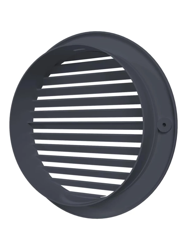 Решетка наружная вентиляционная круглая D200 с фланцем D150, серая, 15РКН 15РКН сер