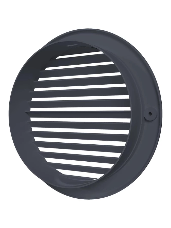 Решетка наружная вентиляционная круглая D200 с фланцем D150, серая, 15РКН 15РКН сер