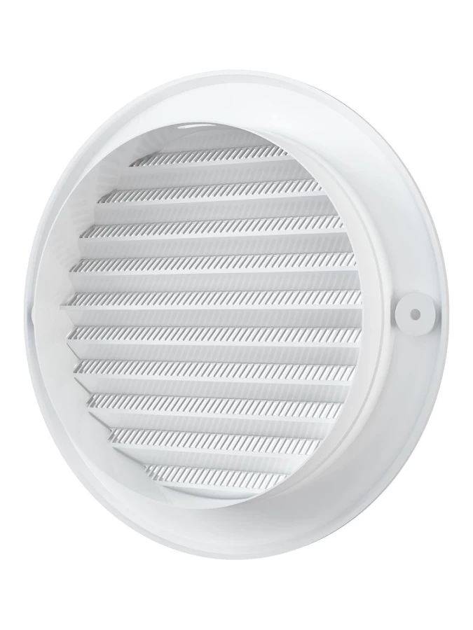 Решетка вентиляционная круглая с пластиковой сеткой D161 вытяжная АБС с фланцем D125, 12РКС 12РКС