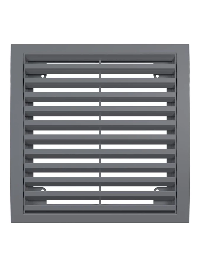 Решетка наружная вентиляционная вытяжная 200х200, серая, 2020РРН, 2020РРН