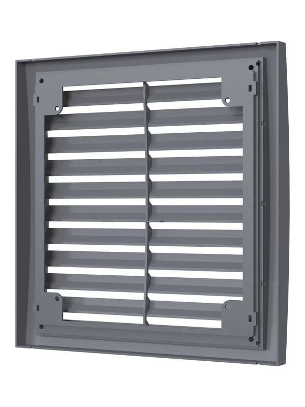 Решетка наружная вентиляционная вытяжная 200х200, серая, 2020РРН, 2020РРН