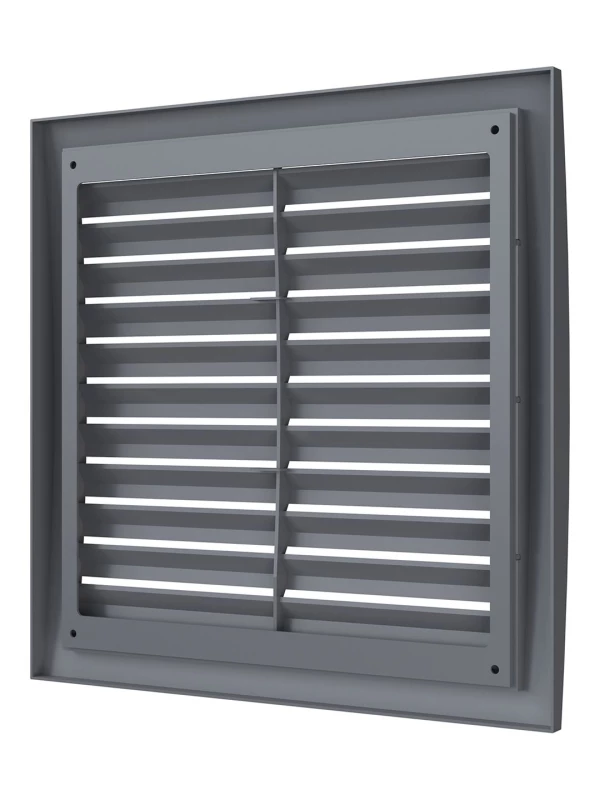 Решетка наружная вентиляционная вытяжная 350х350 серая, 3535РРН, 3535РРН