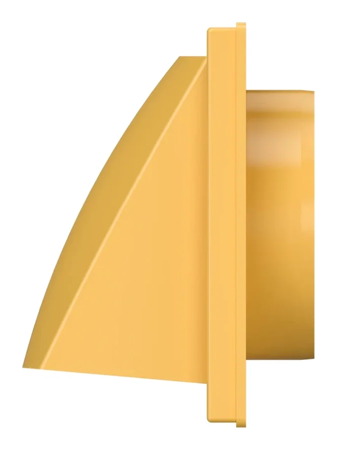 1515К10ФВ беж, Выход стенной вытяжной с обратным клапаном 150х150 с фланцем D100, ASA, беж 1515К10ФВ беж