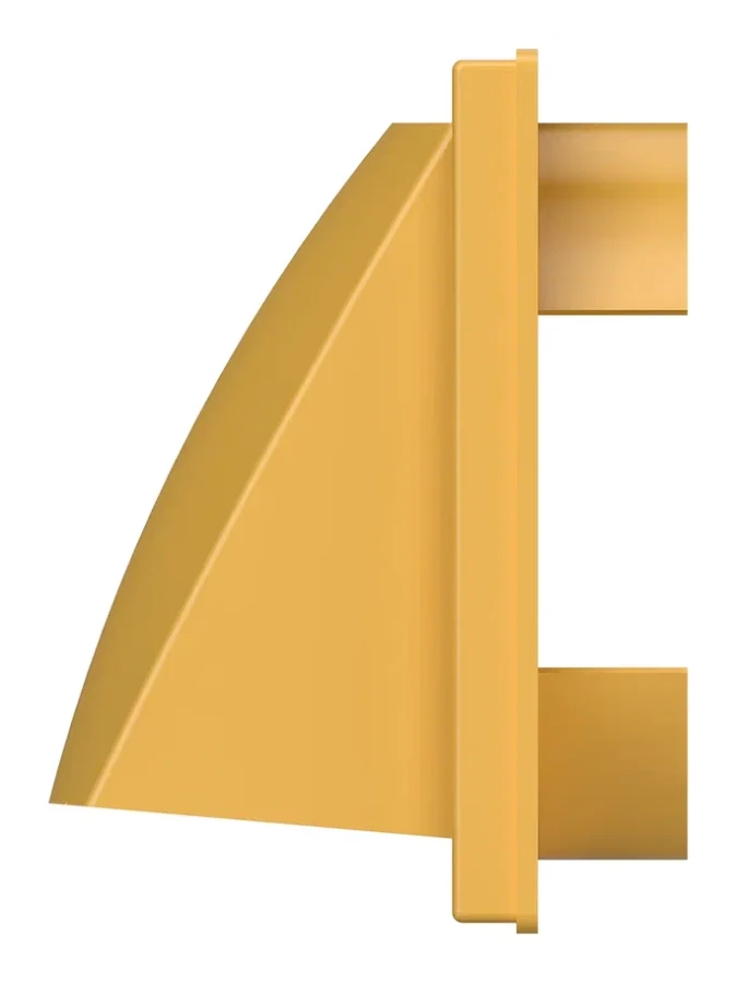 1515К12,5ФВ беж, Выход стенной вытяжной с обратным клапаном 150х150 с фланцем D125, ASA, беж 1515К12,5ФВ беж