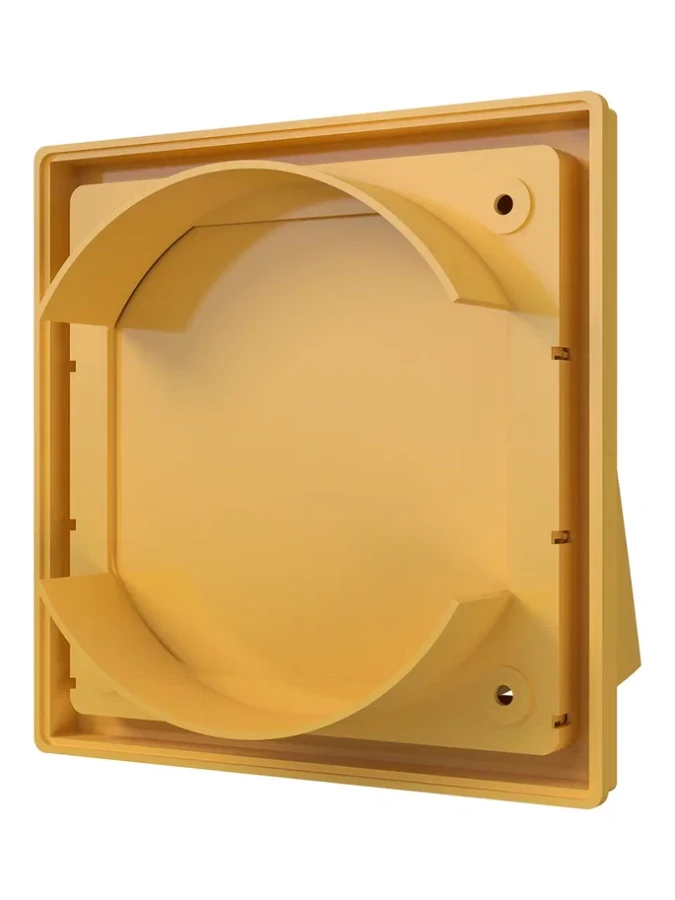 1515К12,5ФВ беж, Выход стенной вытяжной с обратным клапаном 150х150 с фланцем D125, ASA, беж 1515К12,5ФВ беж