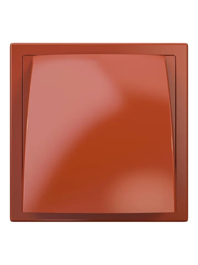 1515К12,5ФВ терр, Выход стенной вытяжной с обратным клапаном 150х150 с фланцем D125,ASA,терракотовый 1515К12,5ФВ терр