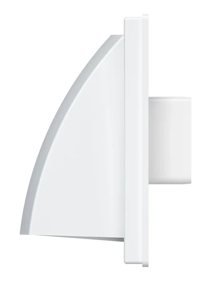 1515К511ФВ, Выход стенной вытяжной с обратным клапаном 150х150 с фланцем 55х110, ASA, бел 1515К511ФВ