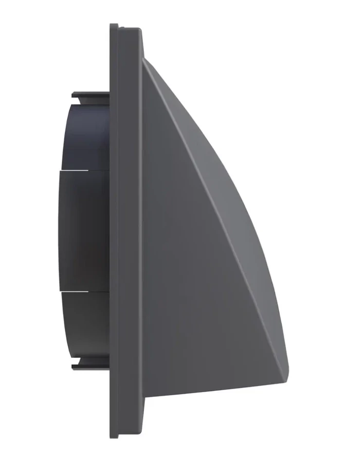 1919К15.16ФВ сер, Выход стенной вытяжной с обратным клапаном 190х190 с фланцем D150/160, ASA, сер 1919К15.16ФВ сер