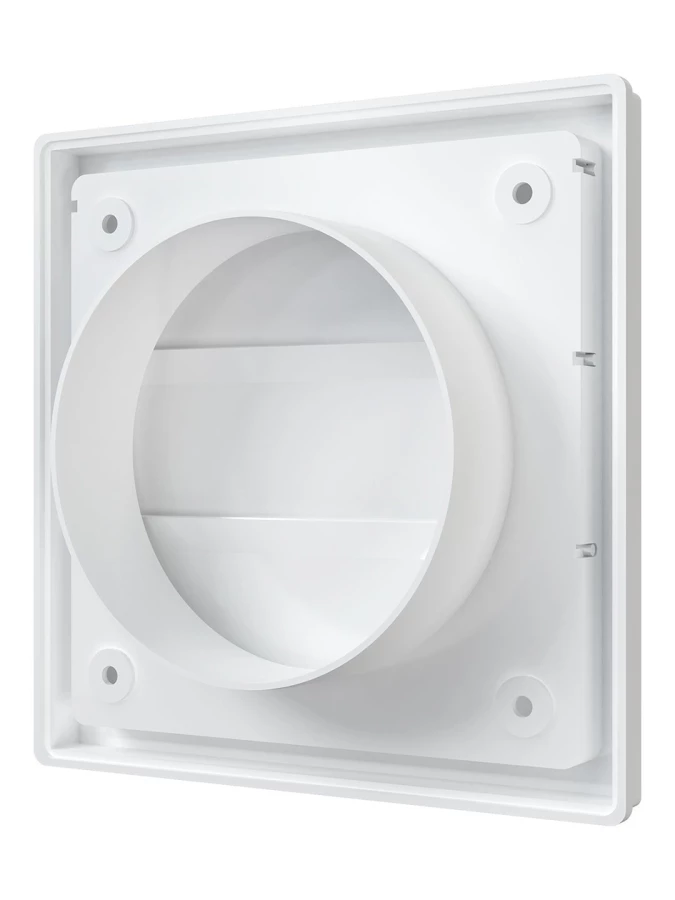 1515К10Ф, Решетка приточно-вытяжная с гравитационными жалюзи  ASA 150х150 с фланцем D100, бел. 1515К10Ф