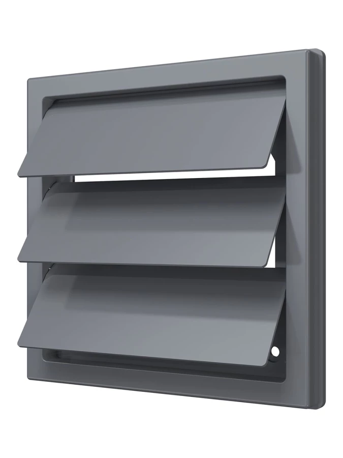 1515К12,5Ф сер, Решетка приточно-вытяжная с гравитационными жалюзи 150х150 с фланцем D125, ASA, сер 1515К12,5Ф сер