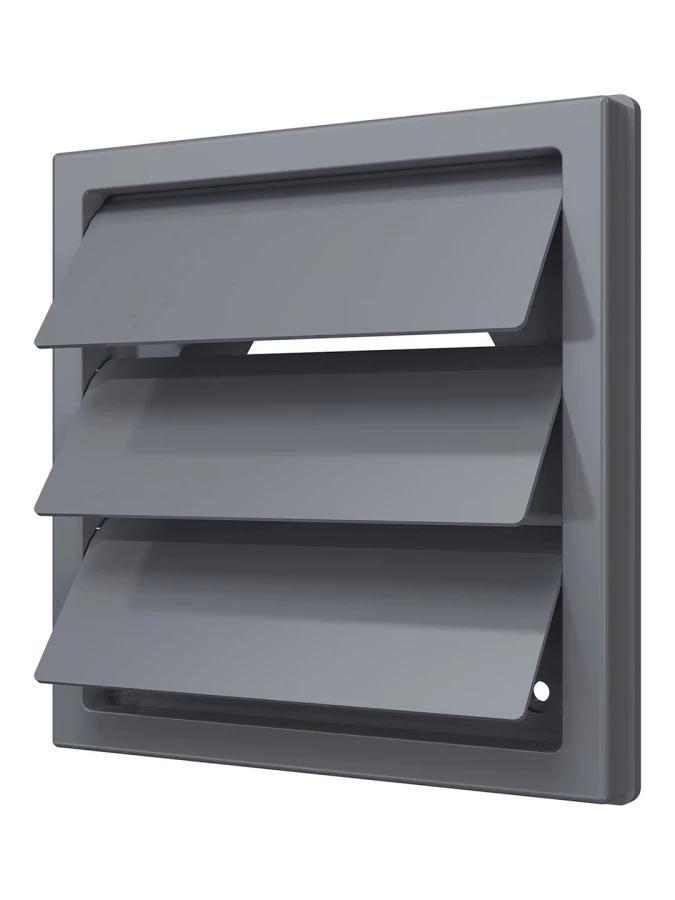 1919К15.16Ф сер, Решетка приточно-вытяжная с гравитацион. жалюзи 190х190 с фланцем D150/160,ASA, сер 1919К15.16Ф сер