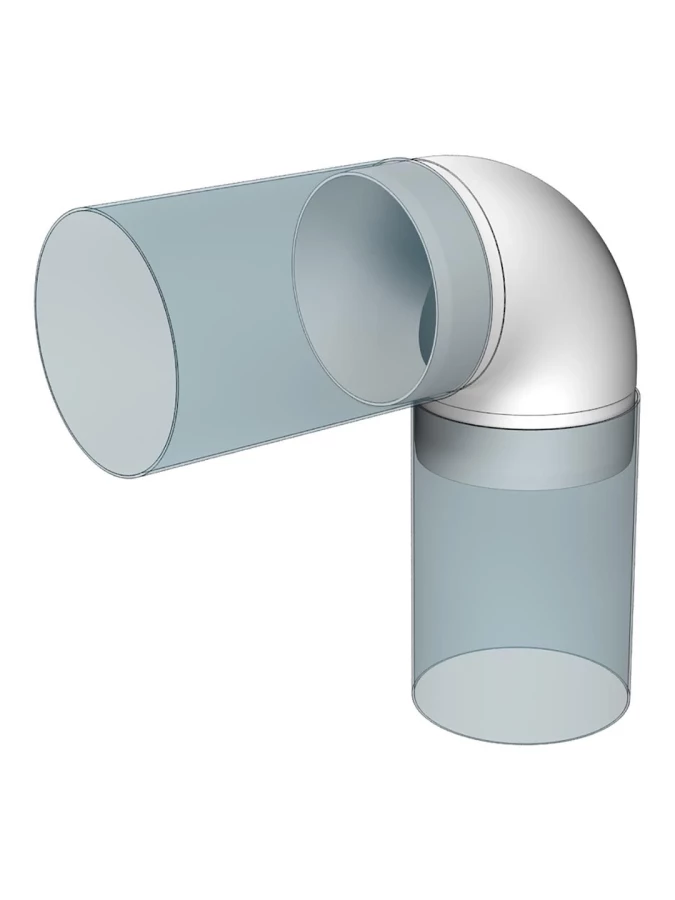 Колено круглое пластик 90°, D100, 10ККП 10ККП