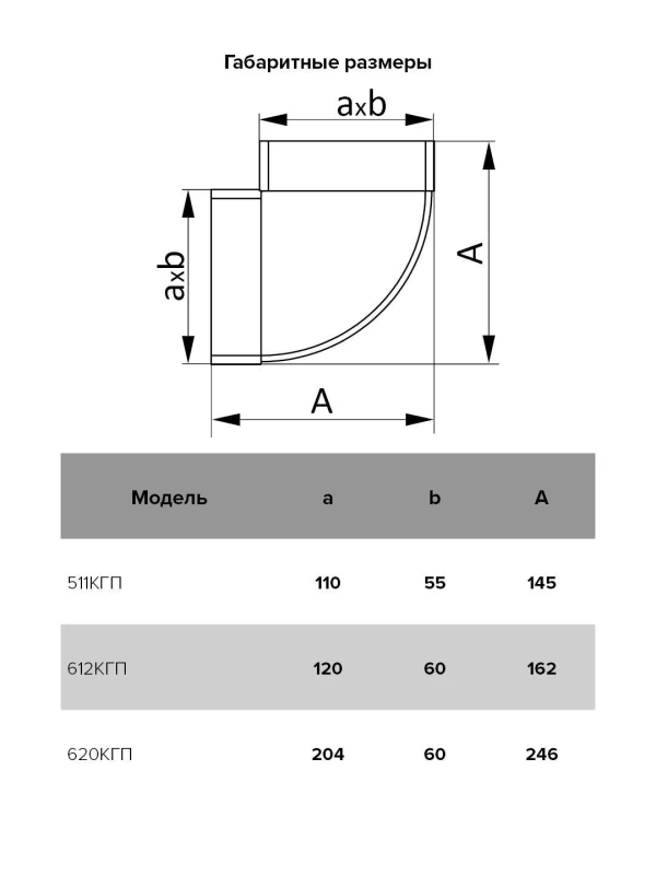 511КГП, Колено горизонтальное пластик 90°, 55х110 511КГП,