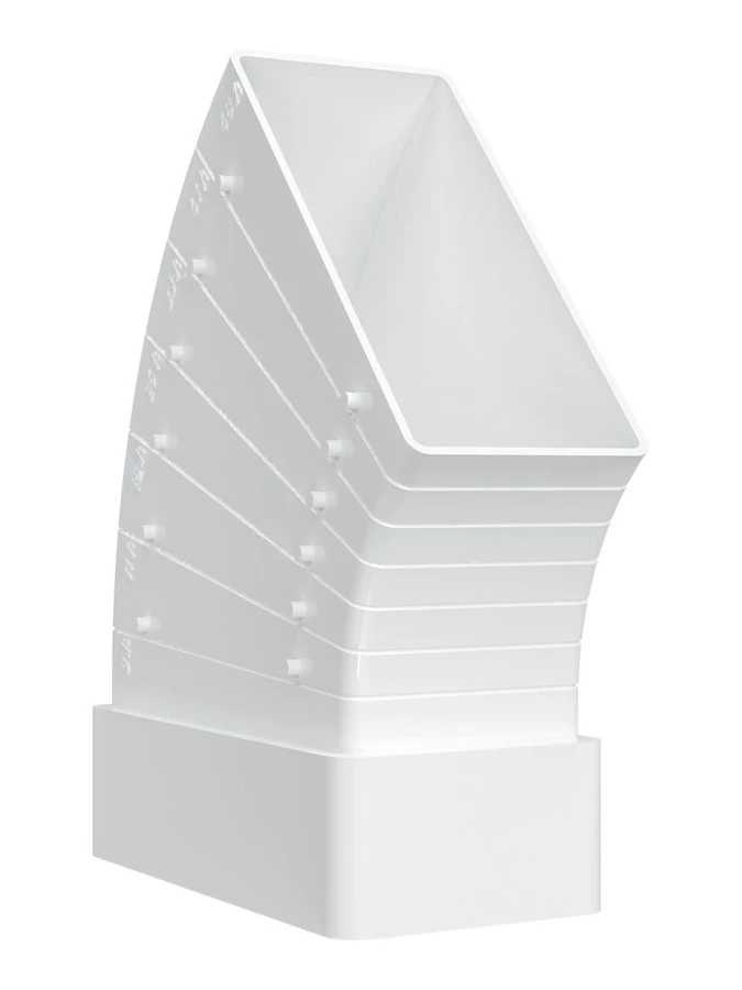 511КРП, Колено разноугловое горизонтальное пластик, 55х110 511КРП