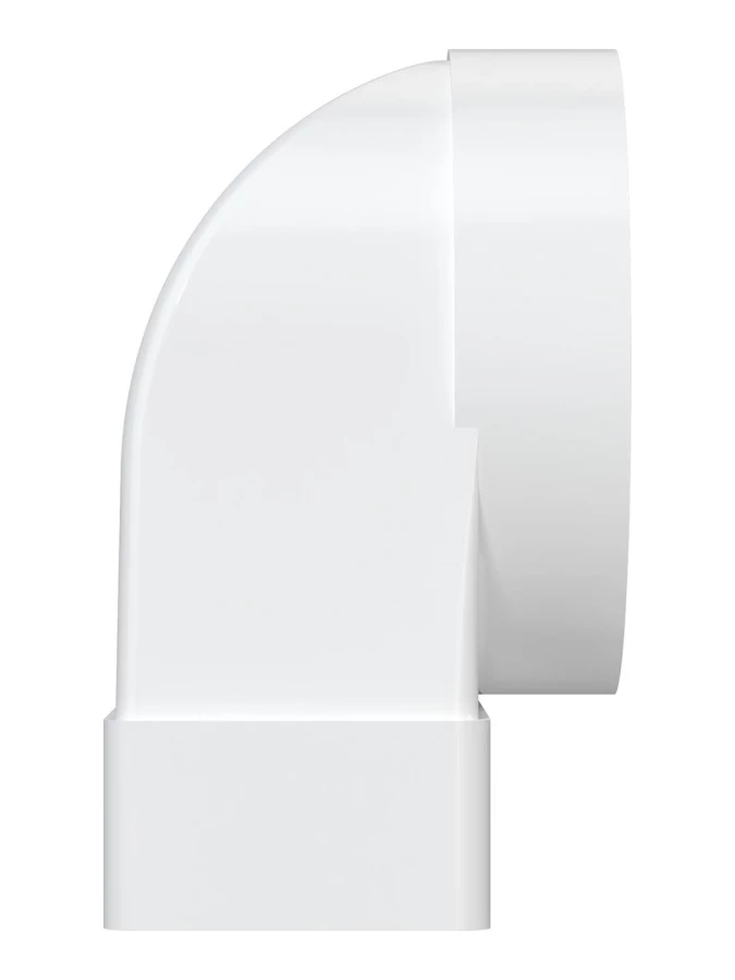 511СК10ФП,Соединитель угловой 90° пластик, плоского воздуховода с фланц. воздухораспред.55х110/D100 511СК10ФП